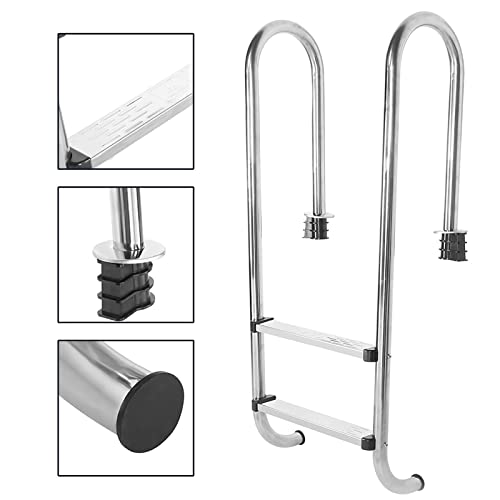 Escalera para piscina de dos peldaños acero inoxidable antideslizante miniatura 3