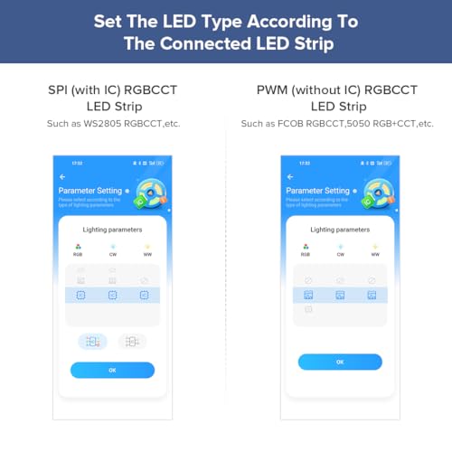 Image of BTF-LIGHTING SP630E Bluetooth Controllers 4 Zones 2.4GHz RF RB4 Remote Kit | APP & RF Remote, Support COB SMD PWM or SPI RGBCCT RGBWW LED Strip WS2805 WS2811 IC DC5V /12V /24V, For Smart Home Lighting