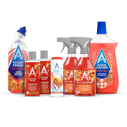 FabFinds Christmas Cleaning Bundle Winter Spice Cleaning Bundle Vegan Cruelty-Free – 7 Piece Set Disinfectant Carpet Freshener Floor & Toilet Cleaner