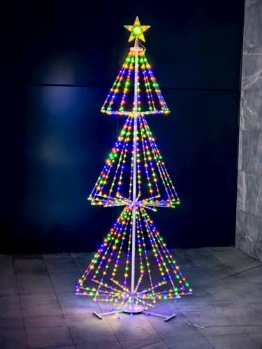 SOSHOT 7.5FT Outdoor Christmas Tree Lights with 779LED Cone Tree