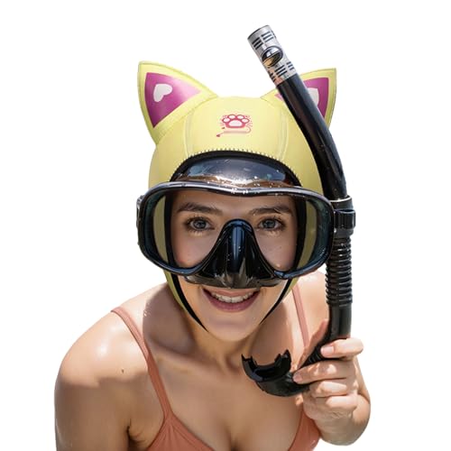3MM Neoprene Diving Hood Cute Cat Ears Waterproof Head Cover Hat Wetsuit Hood Swimming Snorkeling Caps for Women Men