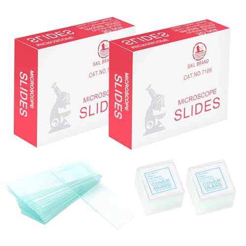 100 Stück Mikroskop Objektträger 25 4 x 76 2 mm und 200 Stück Deckgläser 18x18mm für Labor Biologie Wissenschaft Studium