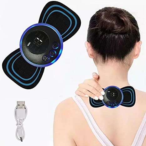 SQUICKLE Mini Neck Massager || Massager with 8 Modes and 19 Strength Levels || Skin Friendly Body Massage Pad for Shoulder, Hands, Waist, Arms, Legs