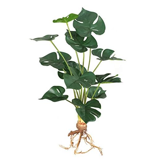 AIVORIUY Hojas de Palmera Tropical Artificiales con Tallos Rama de Monstera de Imitación Grandes, Palmera Falsas Plantas Artificial Decoración Floral de Fiestas Arreglo Floral en Florero Bodas Casa