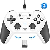 abxylute Manette de jeu sans fil C5P pour PC/Switch/iOS/Android/PS3/PS4/Steam/MAC, joystick et gâchettes à effet Hall 2,4 GHz, boutons arrière reprogrammables, poignées caoutchoutées, disposition des