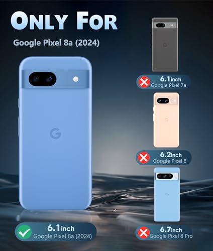 Image of FNTCASE for Google-Pixel 8a Case Clear: Support Wireless Charging Military Grade Drop Protection Anti Yellowing Cell Phone Cover - Rugged Durable Shockproof Protective Bumper(Clear)