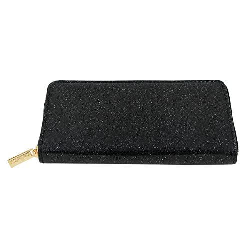 Premium Glitter Bling Smooth Vegan Leather Continental Zip Around Wallet3