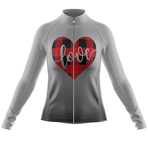 Maillot cyclisme femme manches longues gris pour sorties VTT et randonnées vélo