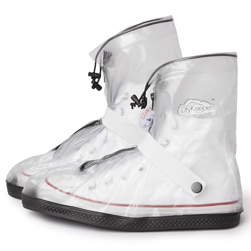 DryKeepers Waterproof Shoe Covers Non Slip Reusable Rain Shoe Protectors Ideal for Outdoor Walking Cycling Hiking Festival Motorcycling etc (2XL)