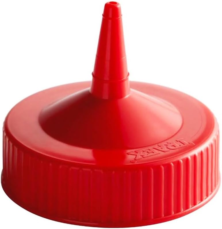 Traex 4913-02 Red Single Spout Wide Mouth Replacement Cap - Dozen