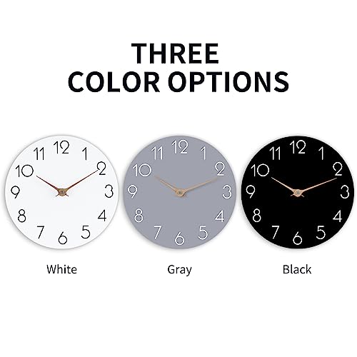 Cicininc 12 Inch Wall Clock - Wooden Silent Wall Clocks Battery Operated Non Ticking, Modern Simple Clock For Bathroom, Office, Bedroom, Home, Kitchen, Living Room(12"-White) #TOP1