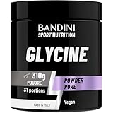 Bandini® Glycine Poudre | 100% vegan, pure, cristalline | Synthèse de collagène pour la peau et les articulations | Aide au sommeil | Glycin sans additifs et testé en laboratoire | L Glycine 310 g