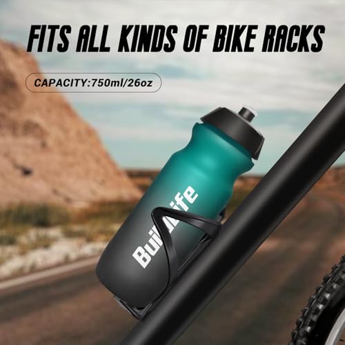 BuildLife Sport Water Bottle 2 Pack, 750ml Squeeze Bottle, BPA Free & Leak Proof Dishwasher Safe Cycling Bottles for Working Out, Fitness, Hiking, Outdoor Sports - Image 3