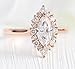 Silverjewel 2 Ct Marquise Cut Diamond Floral Bridal Ring Set Nature Inspire Womens Tiara Engagement Ring Set 14K Rose Gold Finish 925 Sterling Silver Handmade Stacking Matching Ring Set Gift For Her