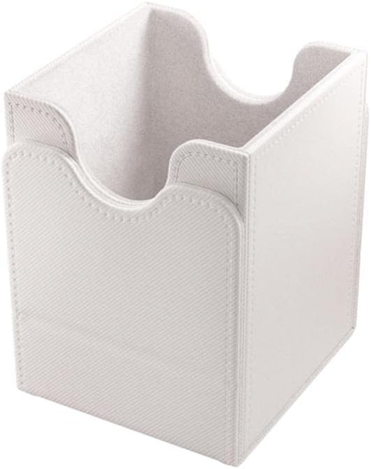 Squire 100+ XL Convertible Deck Box | Card Storage Box with Removable Cover Clips | Holds 100 Double-Sleeved Cards in Extra Thick Inner Card Sleeves | White Color | Made by Gamegenic (GGS20120ML)