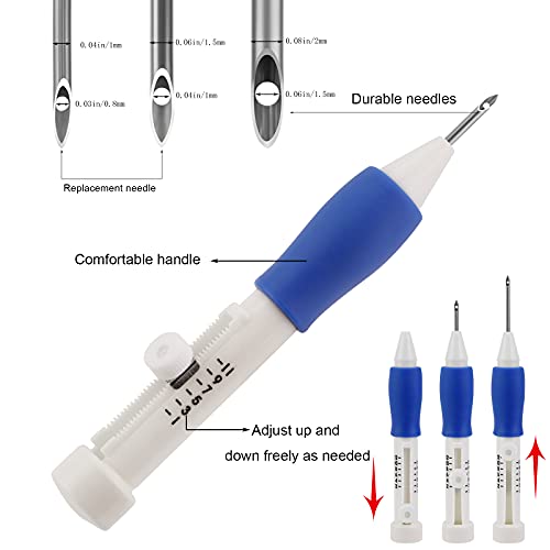 Miniatura 4 de Mwoot Aguja Bordado Y Bolígrafo,Agujas De Punzón Con Bordado Mágico,Enhebradoras De Agujas,Kit De Aguja De Punzonado De Punto De Cruz De Bordado