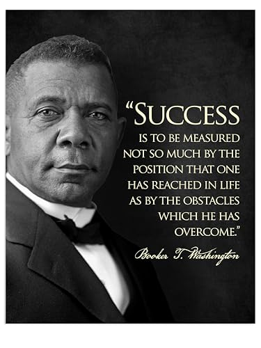 Booker T. Washington Inspirational Quote Wall Art "Success Measured" |