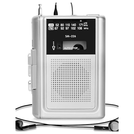 SEMIER Portable Cassette Player Recorder AM FM Radio Stereo -Compact Personal Walkman Cassette Tape Player/Recorder with Built in Speaker and Earphones -Silver