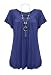 Womens Plus Size Frill Necklace Gypsy Tunic V Neck Top US 6-20