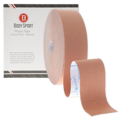 Body Sport Physio Tape, Kinesiology Tape to Support Muscles and Joints - 2 in x 33.5 yds - Natural