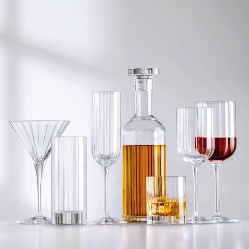 Hohe Gläser aus salbeigrün getöntem Glas, Set aus 6 mit Rattankorb SOLLIES | Maisons du Monde