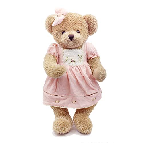 Oits Cute Big Baby Teddy Bear With Cloth Cute Stuffed Animal Soft Plush Toy 25" (Pink&Brown) #TOP4