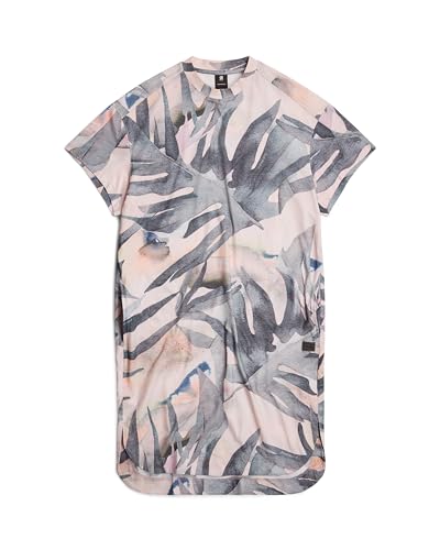 Miniatura 6 de G-Star Raw Printed Loose T-Shirt Dress Wmn Vestido Informal, Multicolor Coral Pink Watertexture Palm D24484-D611-G538, M Para Mujer