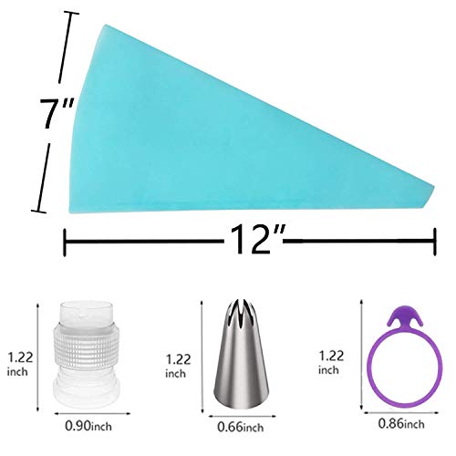 Piping Bag And Tips Set, Cake Decorating Kit For Baking With Reusable Pastry Bags And Tips, Standard Converters, Silicone Rings, Cake Decorating Supplies For Deviled Egg, Cupcake And Cookie Icing #TOP6