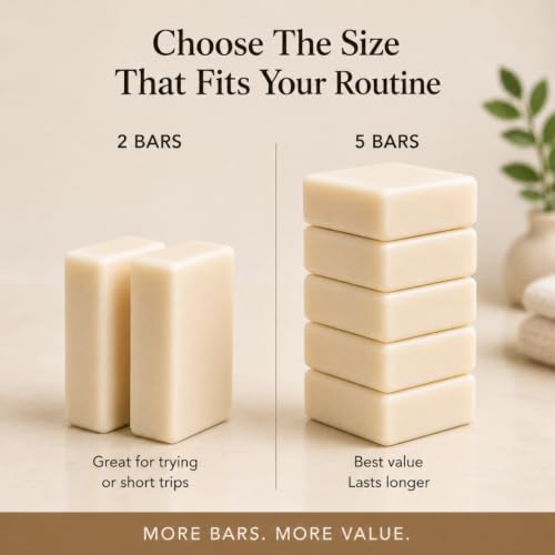 Image of Fragrance-Free Shaving Soap Bar for Women with Shea Butter, 2 Bars