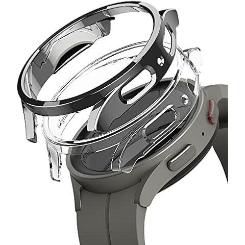 Anillo Delgado Smart Watch Funda Samsung Galaxy Watch 5 Pro Transparente + Case Adicional (2 Pack) Cover