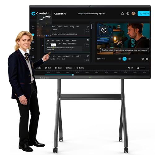 Image of 85'' 4K UHD Interactive Touchscreen Smart Board, Android 14 Wireless Digital Whiteboard with Open App Ecosystem, Wall-Mounted Smartboard for Classroom Home Office Studio