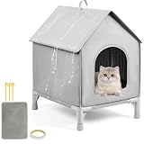 猫ハウス 屋外 防水・高撥水設計 雨対策 野外猫ハウス 防風仕様 外猫ハウス 通気性あり 組立簡単 四タイプあり グレー Mサイズ