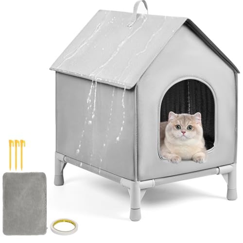 Generic - Cat House for Indoor and Outdoor Cats in Summer, Waterproof, Fully Insulated Shelter for Stray and Feral Cats(M，Grey)