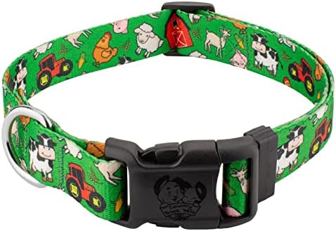 Country Brook Petz – Deluxe Farm Life Y’all Dog Collar – Made in The U.S.A. – Critter Corner Collection Featuring Creature Themed Designs (1 Inch, Large)