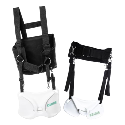 GAFFER SPORTFISHING Wide Body Belt & Shoulder Harness Bundle - Offshore Rod Holder Fighting Belt & Adjustable Fishing Harness - Hands-Free Rod Support, EVA Padded Comfort, Stainless Steel Gimbals