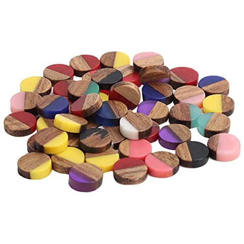 Round Wood Patch Resin Cutout Circles Jewelry Decoration Accessories Suitable for Jewelry 50PCS