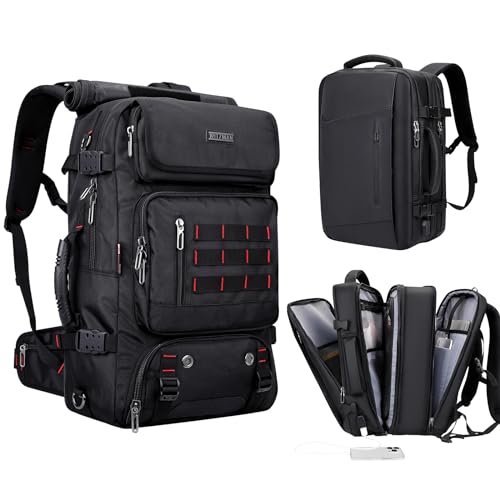 WITZMAN Carry on Travel Backpack for Men Nylon Duffle Backpack Luggage Bag and Large Luggage Backpack Expandable Bag USB Charging Port