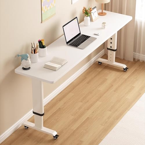 Table de lit avec roulettes blanche stable et robuste pour ordinateur portable