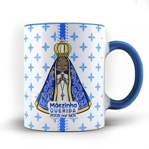 Caneca xicara Nossa Senhora Aparecida Rogai por Nós 25 (Branca)