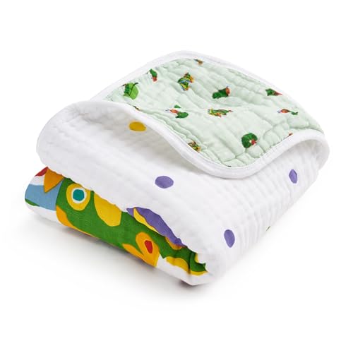 Image of aden + anais Essentials Cotton Muslin Eric Carle Dream Blanket, Perfect for Babies, Infants and Toddlers, Crib Blanket, Nursery Essential, Very Hungry Caterpillar