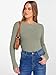 ANRABESS Women's Boat Neck Long Sleeve Shirts Rib Knit Slim Fitting Tops Basic Tees 2026 Casual Comfy Fall Outfits Clothes Saga Green Medium