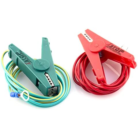 X-Stop Pair of Electric Fence Connection Cable Earth and Fence with Crocodile Clips Cover