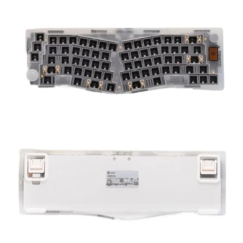 アリス人間工学トライモードワイヤレスメカニカルキーボード 68 キー分割デザインカスタマイズされた Bluetooth キーボードタイピング体験を強化(White-Transparent)