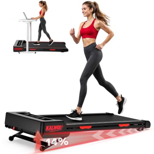 Walking Pad Treadmill with 14% Auto Incline, 350 LBS Weight Capacity Walking Pad Under Desk, 4-in...
