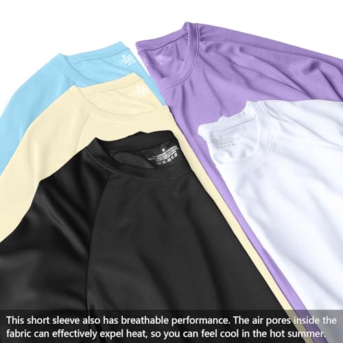 Image of HovSiyla 1 /5 Pack Running Shirts Men Sport Tops Dry Fit Gym Wicking Athletic T Shirts Breathable Cool Workout Shirts