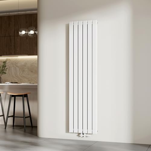 EMKE Radiateur eau chaude mural Blanc 1800x460 mm,Double Panneau,1624W pour 15m²,Salle de bain, chambre, salon, Montage mural, sans vanne