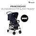 hauck Buggy Sport, Dark Blue - Federleichter Reisebuggy 5,9 kg - mit Liegefunktion für Kinder ab Geburt bis 15 kg - Klein Zusammenklappbar, Großer Einkaufskorb bis 3 kg