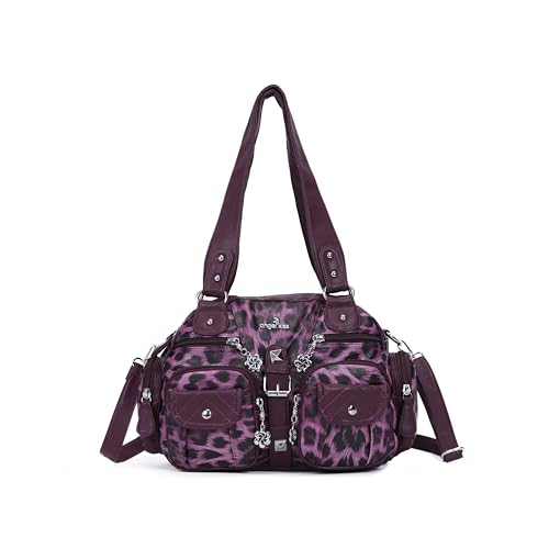 Angel Kiss Hobo Crossbody Purses for Women Shoulder Bag Multipocket Soft Hobo Purses Removable Strap Leather Handbags