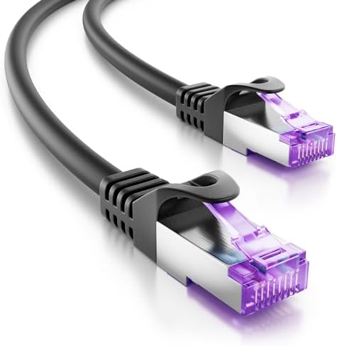 deleyCON 3,0m Kabel Sieciowy CAT7-10 Gigabit - RJ45 Kabel Połączeniowy & Ethernetowy (Miedź, Osłona SFTP PiMF) - dla Highspeed LAN DSL Przełącznik Modem Router Patch Panel CAT7 CAT6 - Biała