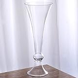 4 pcs 18' Tall Clear Glass Trumpet Vases for Wedding Centerpieces | 18 Inches Planter Flowers Container for Party Event Home Decorations Cheap Bulk Supplies for Reception & Table Display